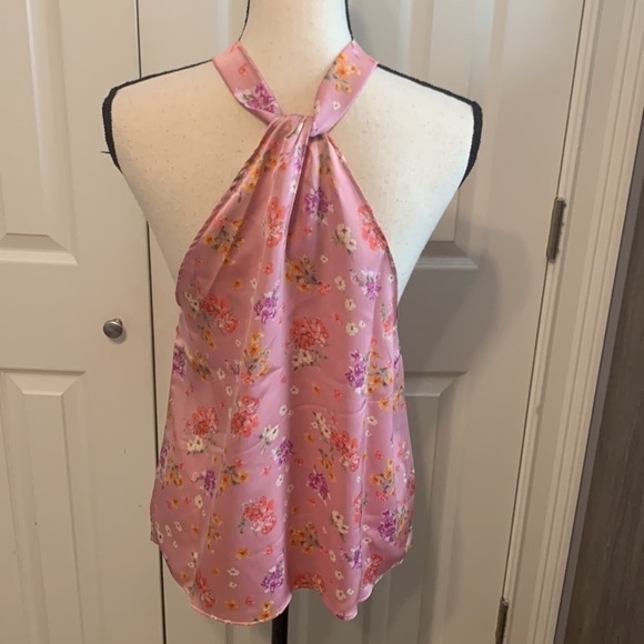 Love Ady Floral Print Satin Halter Neck Top - Picture 4 of 6